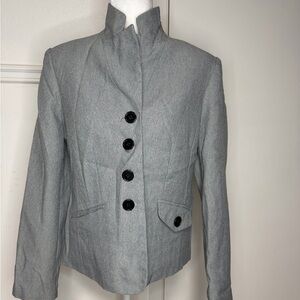 Giorgio Sant’ Angelo Elegant Women's Gray Blazer with Black Buttons